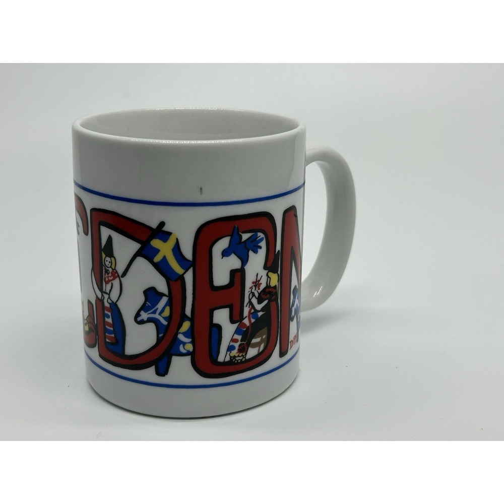 Bergquist Imports Swedish Ceramic Coffee Mug Colorful Folk SWEDEN - Picture 4 of 7